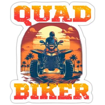 Quad Biker für einen Quadbiker Quad Fahrer - Sticker Größe S (10 x 10 cm) - Mattweiß - Vorne