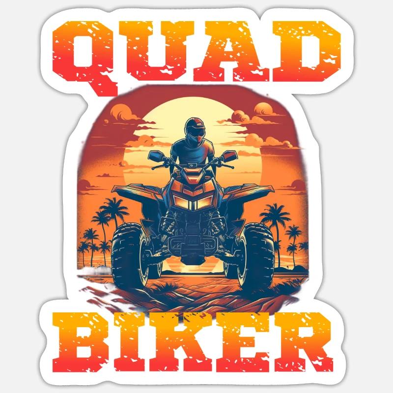 Quad Biker für einen Quadbiker Quad Fahrer - Sticker Größe S (10 x 10 cm) - Mattweiß