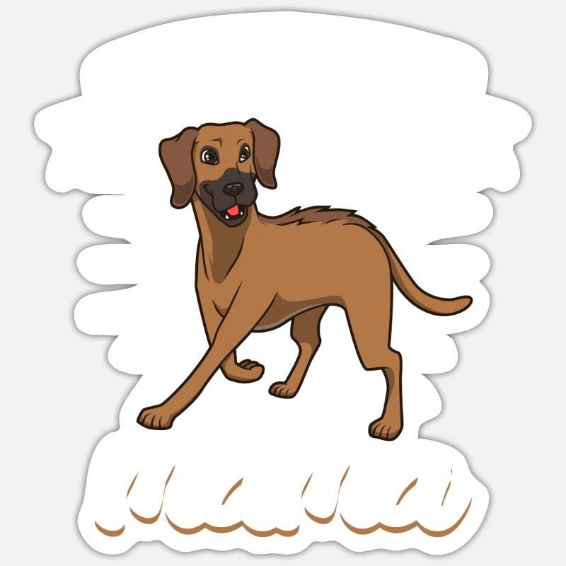 Rhodesian Ridgeback Mama - Rhodesian Ridgeback - Sticker Größe S (10 x 10 cm) - Mattweiß
