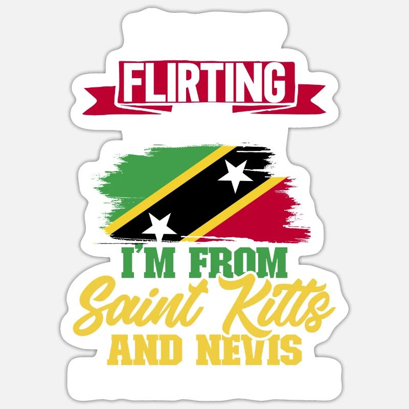 Drapeau de Saint-Kitts-et-Nevis - Sticker taille S (10 x 10 cm) - blanc mat
