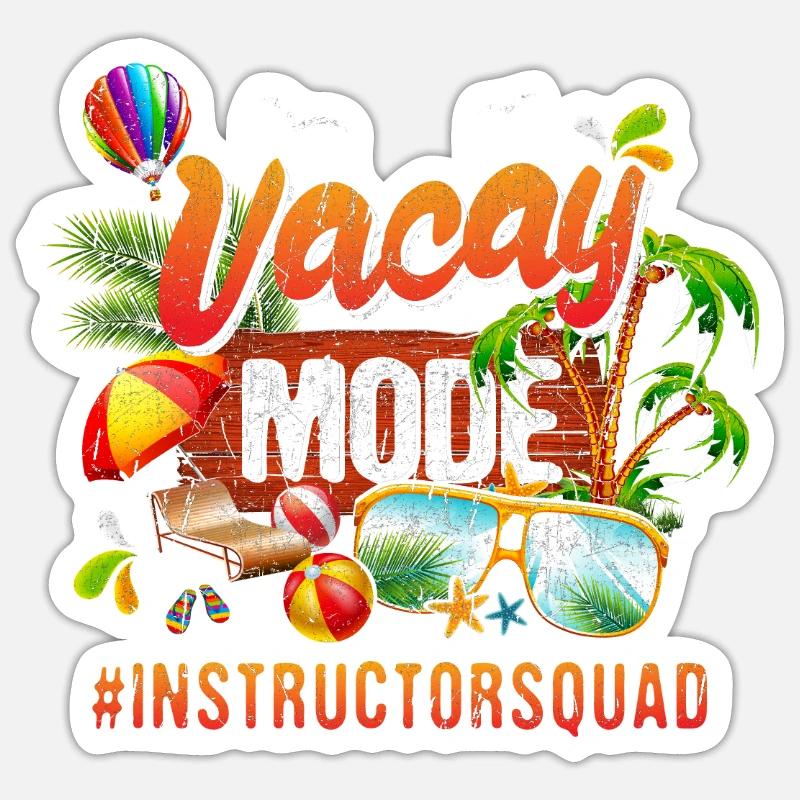 Groupe de vacances de l’instructeur #Instructorsquad - Sticker taille S (10 x 10 cm) - blanc mat