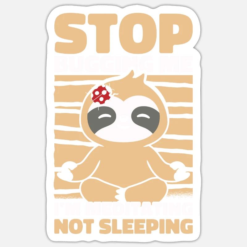 Sloth Sloth Yoga - Sticker taille S (10 x 10 cm) - blanc mat