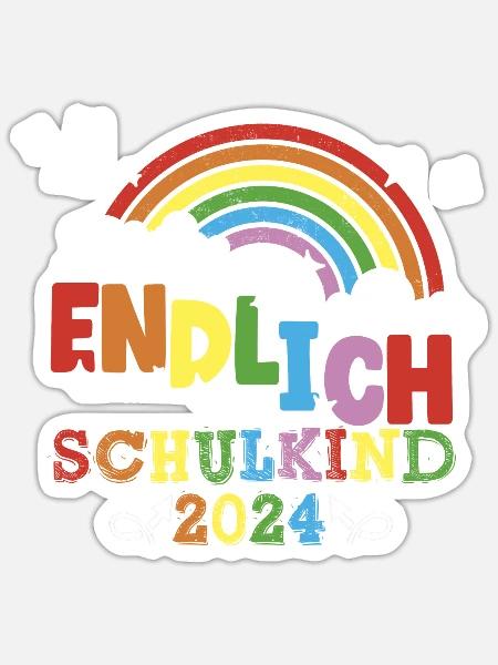 Erstklässler lange im Kindergarten 2024 Geschenk - Sticker Größe S (10 x 10 cm) - Mattweiß