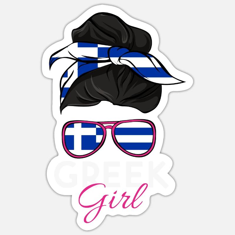 Griechisches Mädchen Sticker Größe S (10 x 10 cm)