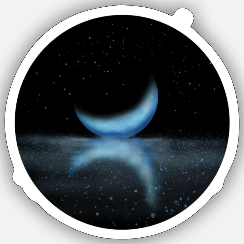 Moon - Sticker size S (10 x 10 cm) - white matte