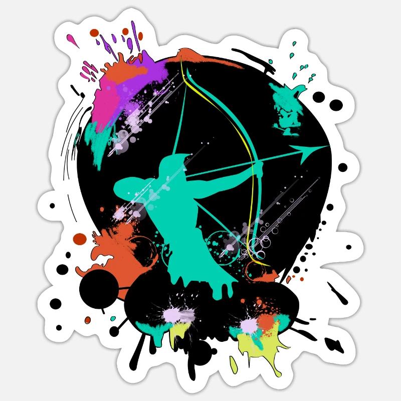 Archery - Sticker Größe S (10 x 10 cm) - Mattweiß