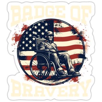 Disabled Veteran Military Soldier Army USA - Sticker size S (10 x 10 cm) - white matte - Front