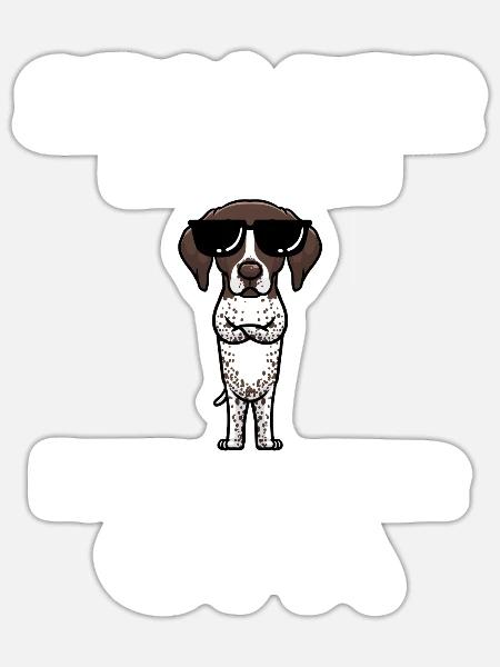 Deutsch Kurzhaar Opa - Sticker Größe S (10 x 10 cm) - Mattweiß