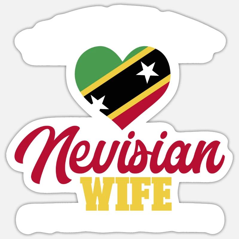 Drapeau de Saint-Kitts-et-Nevis - Sticker taille S (10 x 10 cm) - blanc mat