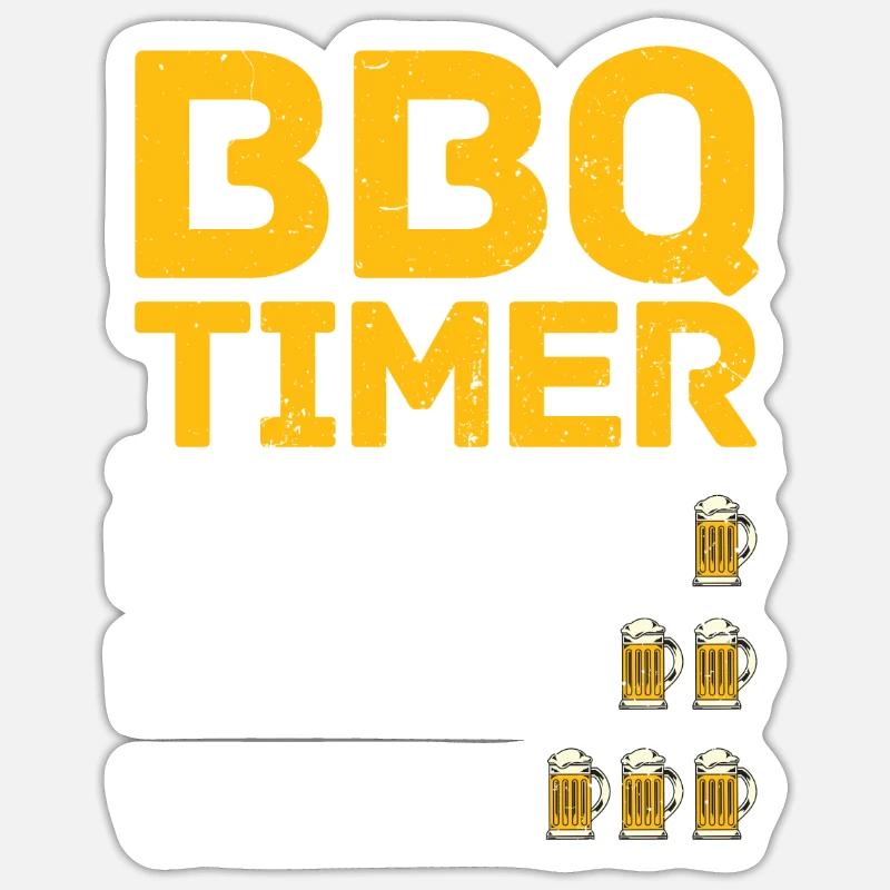 BBQ Timer Rare Medium Well Beer Drink Grilling Sticker size S (10 x 10 cm)
