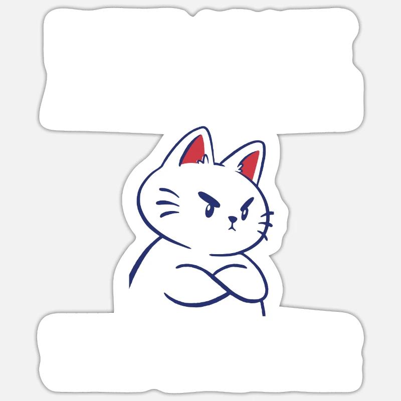 Katze Bitte Nicht Ansprechen - Sticker Größe S (10 x 10 cm) - Mattweiß