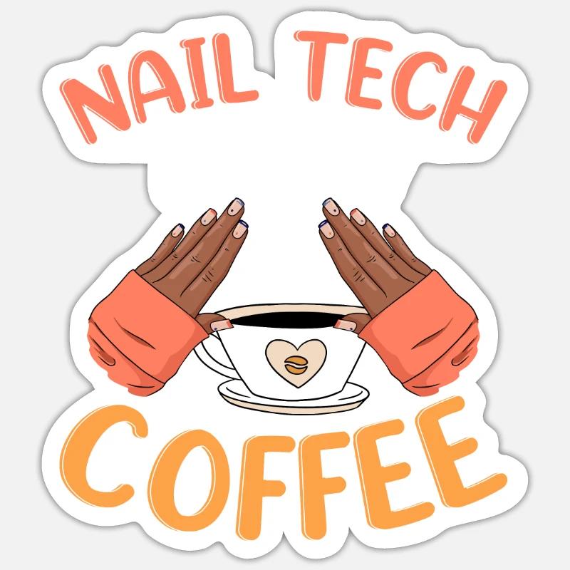 Nail Tech Manicure Nail Technician - Sticker size S (10 x 10 cm) - white matte