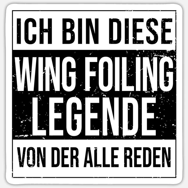 Wingfoil-Surfer Wingfoiling-Board - Sticker Größe S (10 x 10 cm) - Mattweiß
