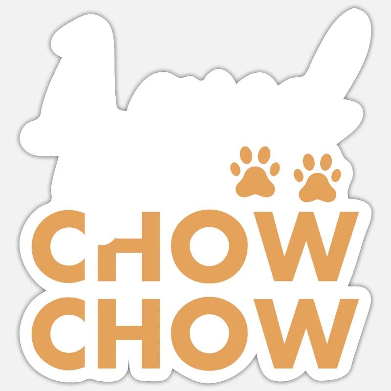 Aimé par A Chow Chow - Sticker taille S (10 x 10 cm) - blanc mat