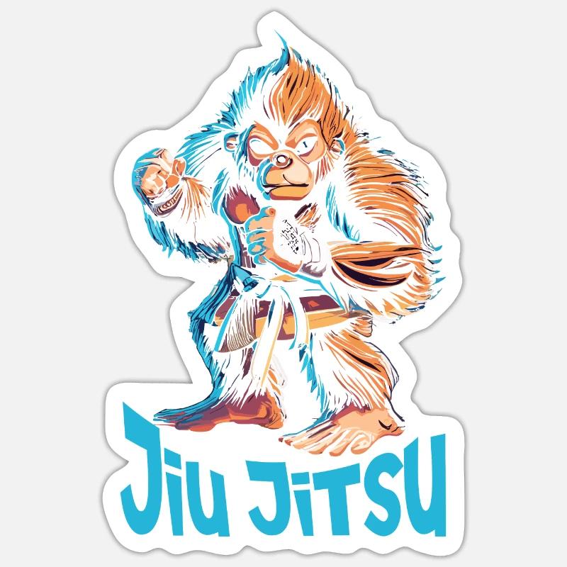 Jiu Jitsu - Sticker taille S (10 x 10 cm) - blanc mat