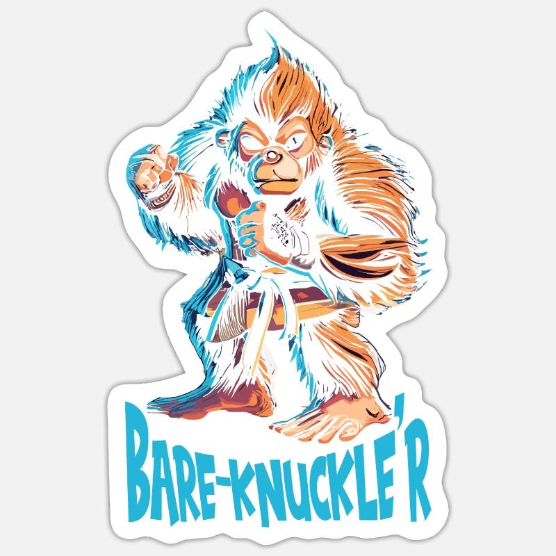 Bare Knuckle - Sticker Größe S (10 x 10 cm) - Mattweiß