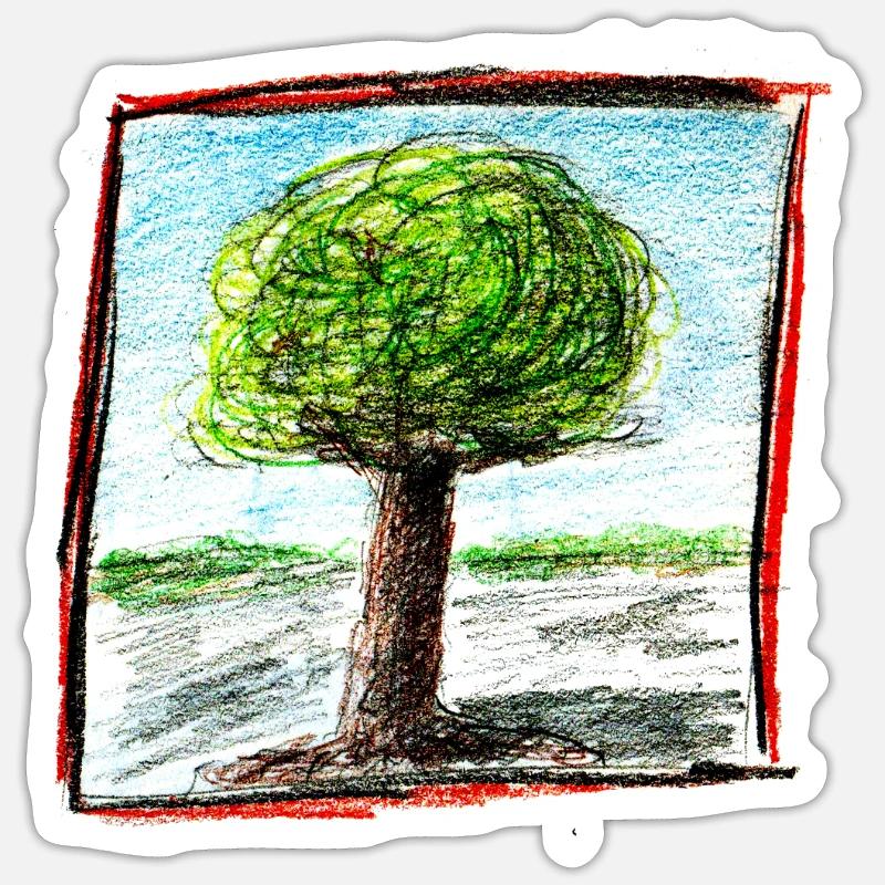 baum 1 - Sticker Größe S (10 x 10 cm) - Mattweiß