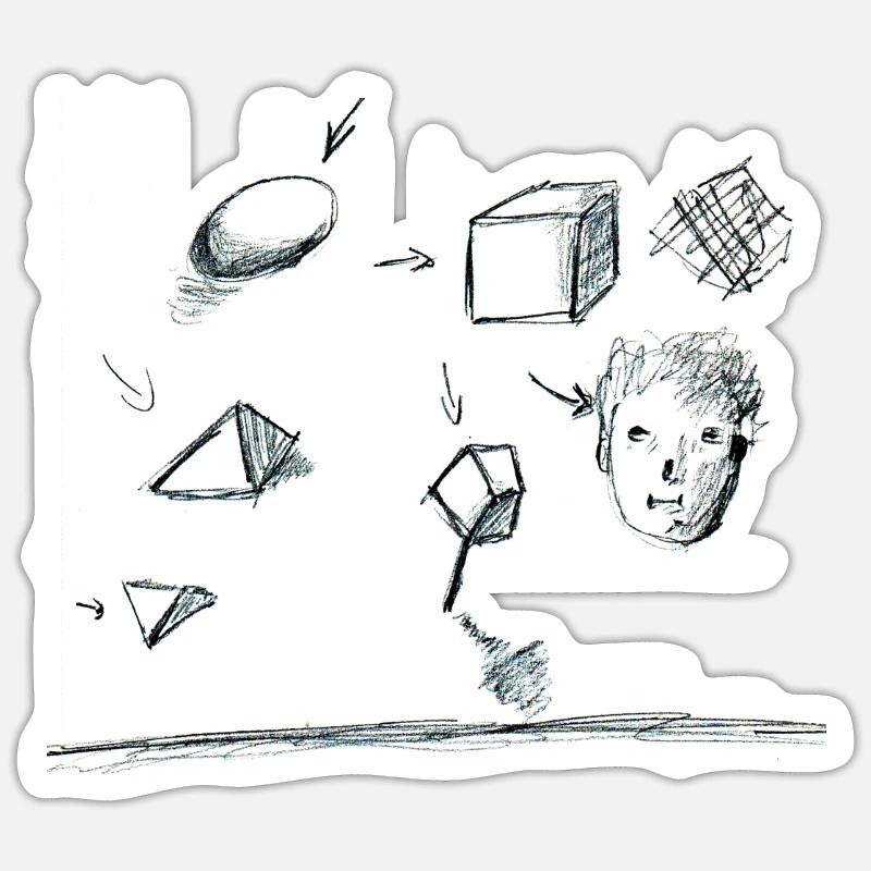 sketchbookpage 2 for white - Sticker size S (10 x 10 cm) - white matte