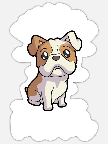 Bulldog Mom - Bulldogge - Sticker Größe S (10 x 10 cm) - Mattweiß