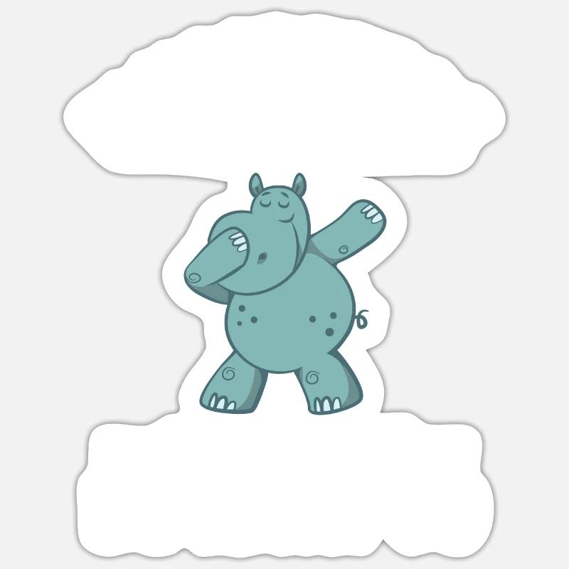 Nilpferd Flusspferd - Sticker Größe S (10 x 10 cm) - Mattweiß