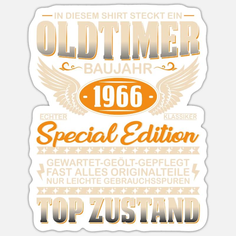 Nostalgie 1966 Geschenk Sticker Größe S (10 x 10 cm)