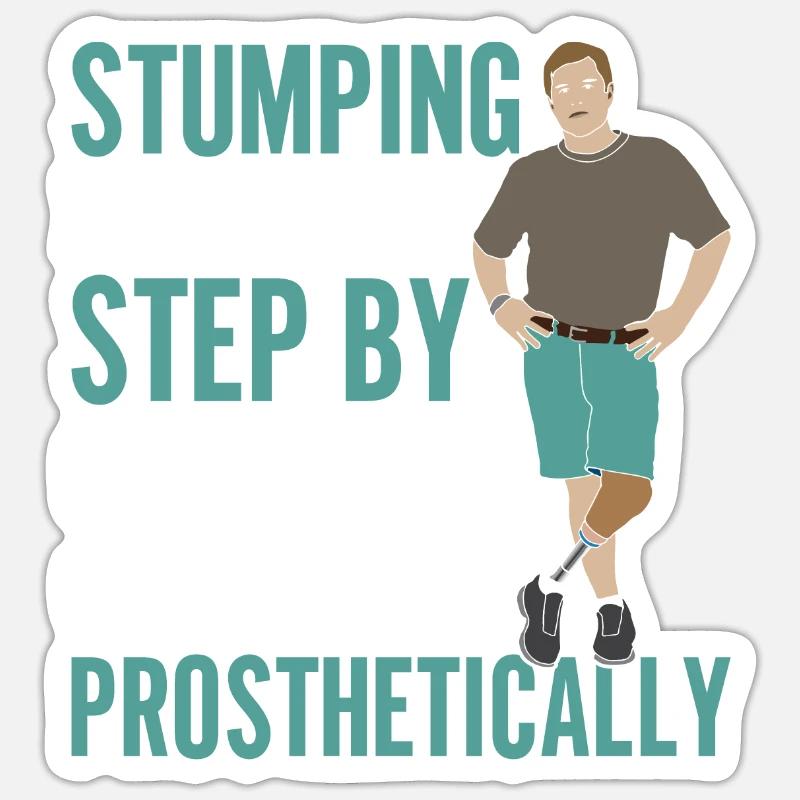 Beinprothese Amputierter - Sticker Größe S (10 x 10 cm) - Mattweiß