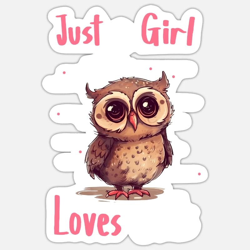 Eule Vogel Tier Eulen - Sticker Größe S (10 x 10 cm) - Mattweiß