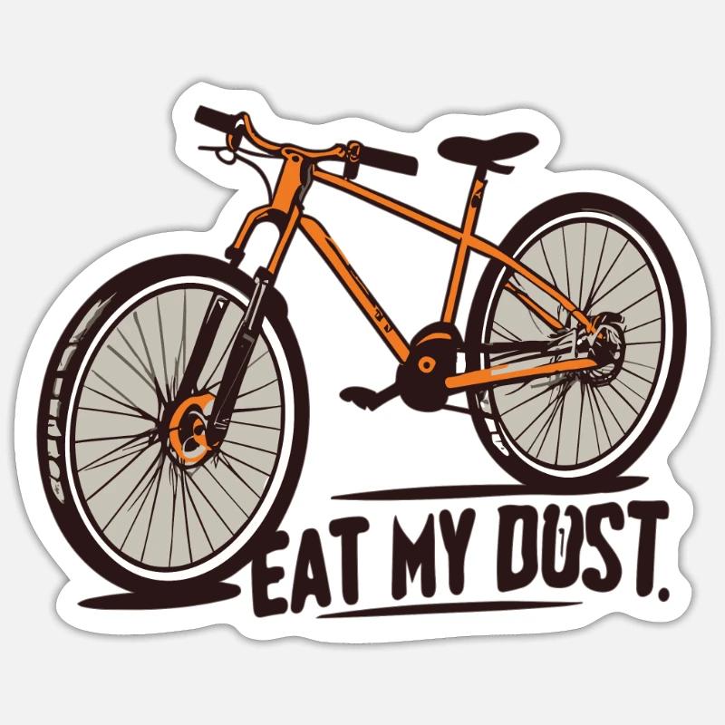 VTT Descente Mange ma poussière - Sticker taille S (10 x 10 cm) - blanc mat