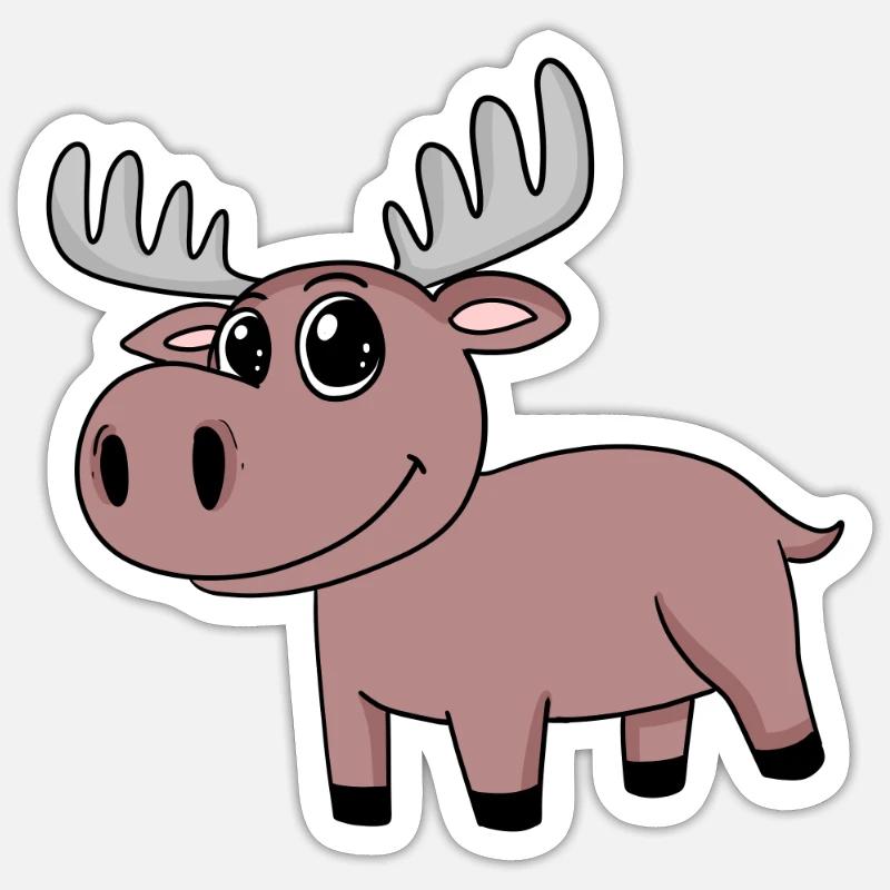 Chevreuil - Sticker taille S (10 x 10 cm) - blanc mat