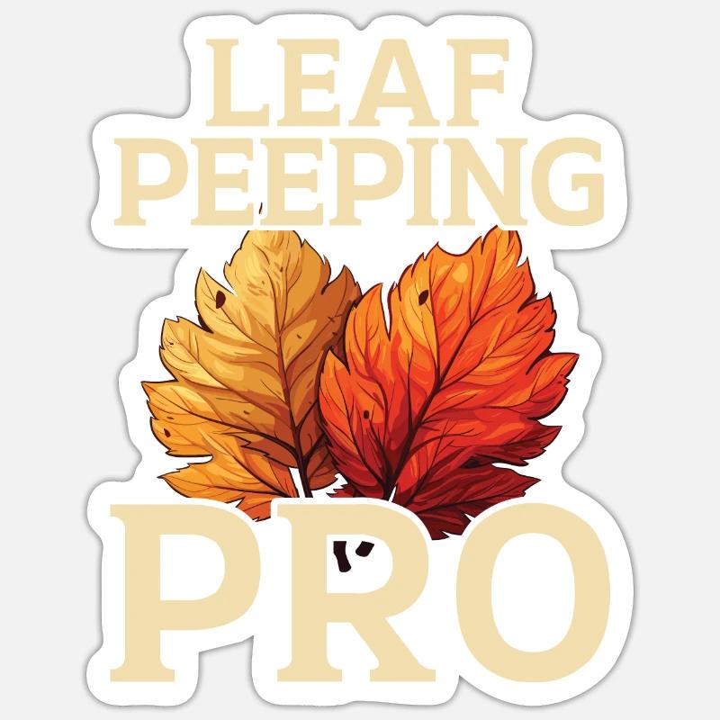 Feuille Peeping Automne Feuille Peeper Automne Feuillage Sticker taille S (10 x 10 cm)