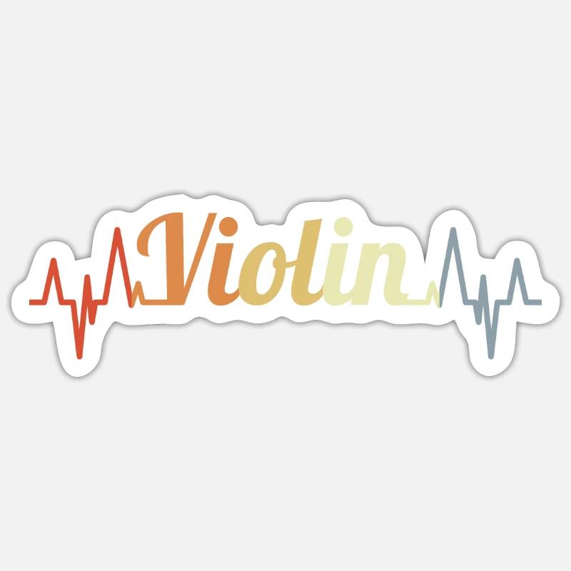 Palpitations au violon - Sticker taille S (10 x 10 cm) - blanc mat