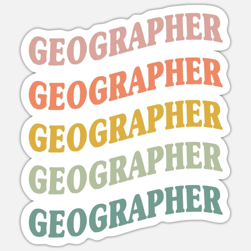 Géographe - Sticker taille S (10 x 10 cm) - blanc mat