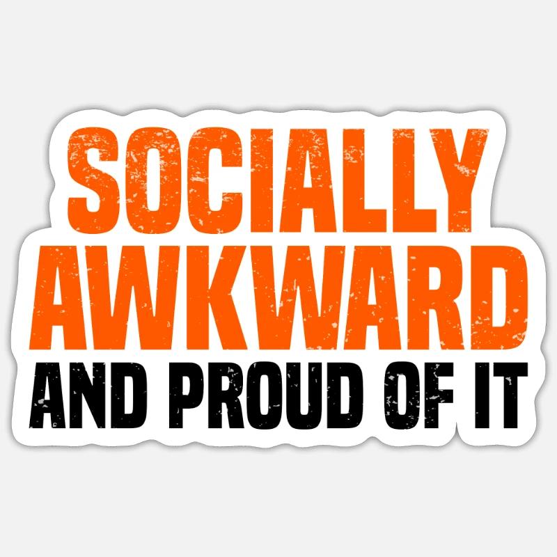 Misantrop Antisocial Introvert - Sticker størrelse S (10 x 10 cm) - mat hvid