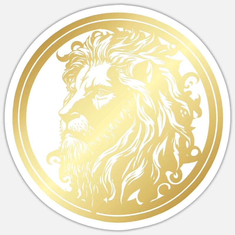 LION 3 - Sticker taille S (10 x 10 cm) - blanc mat