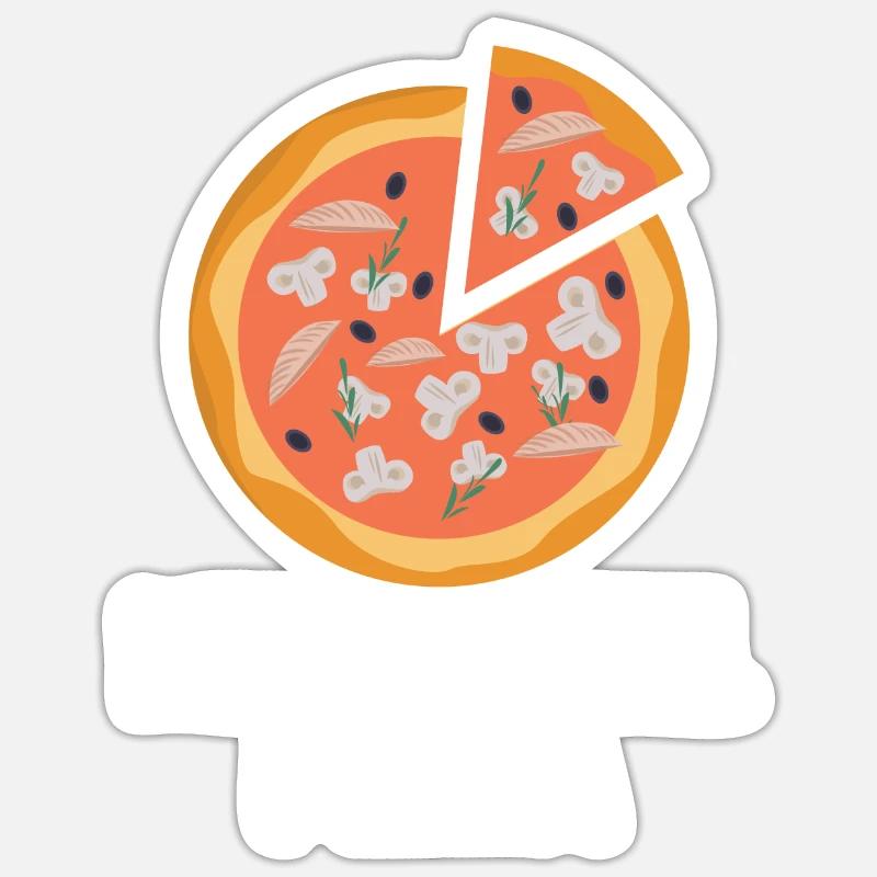 Makerel Pizza - Sticker Größe S (10 x 10 cm) - Mattweiß