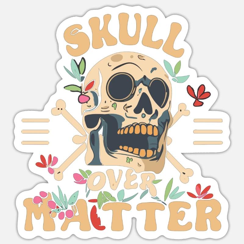 Skull Skull Skulls Skull Saying - Sticker size S (10 x 10 cm) - white matte