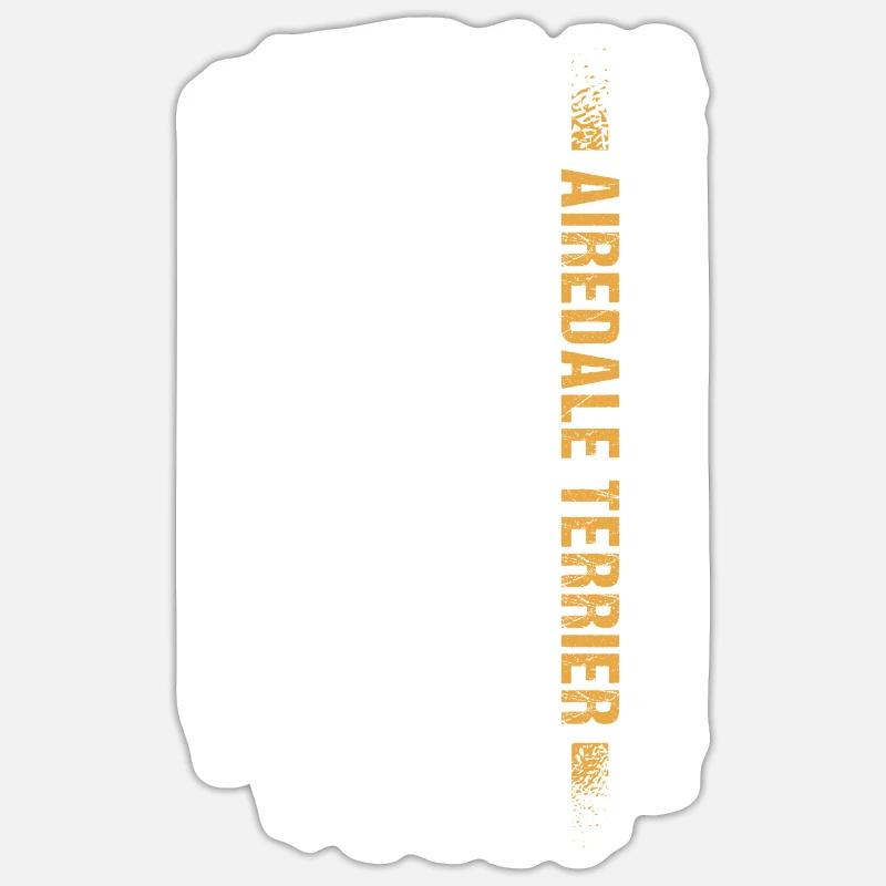 Airedale Terrier Us drapeau - Sticker taille S (10 x 10 cm) - blanc mat