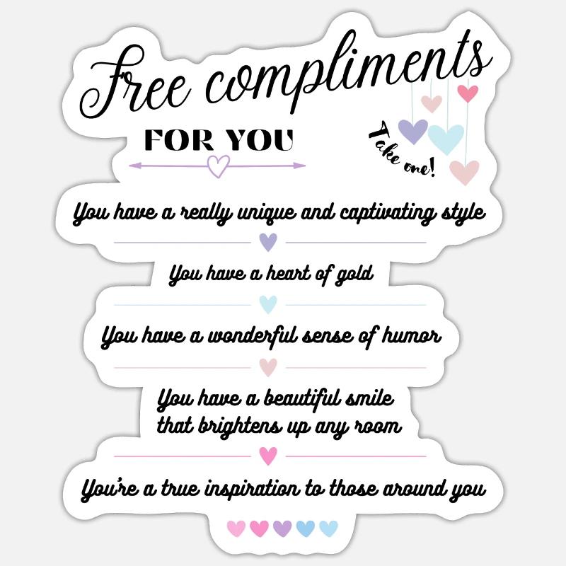 Compliments gratuits - pour vous <3 Sticker taille S (10 x 10 cm)