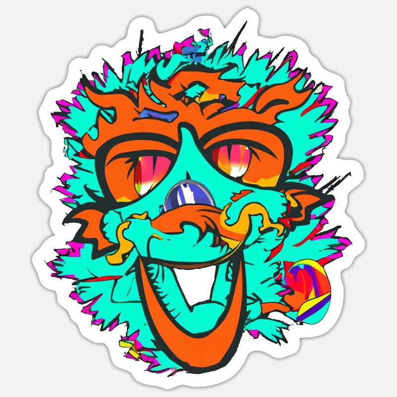 le roi singe - Sticker taille S (10 x 10 cm) - blanc mat