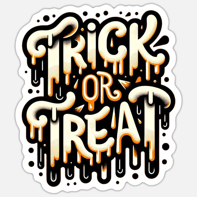 Süßes oder Saures Halloween - Sticker Größe S (10 x 10 cm) - Mattweiß