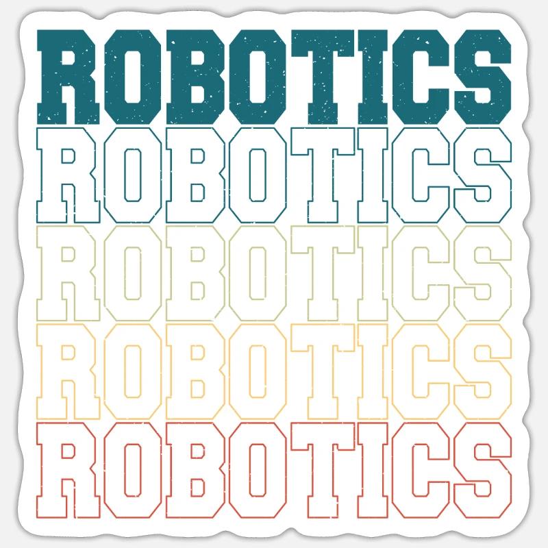 Robotics Cool Retro Build Robot Droid Builder Sticker Größe S (10 x 10 cm)