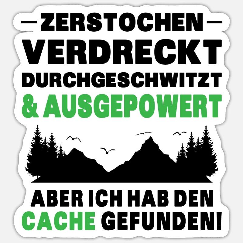 Gecache Geocaching Hobby Cache - Sticker Größe S (10 x 10 cm) - Mattweiß