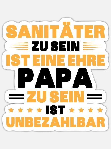 Sanitäter Rettungsdienst - Sticker Größe S (10 x 10 cm) - Mattweiß