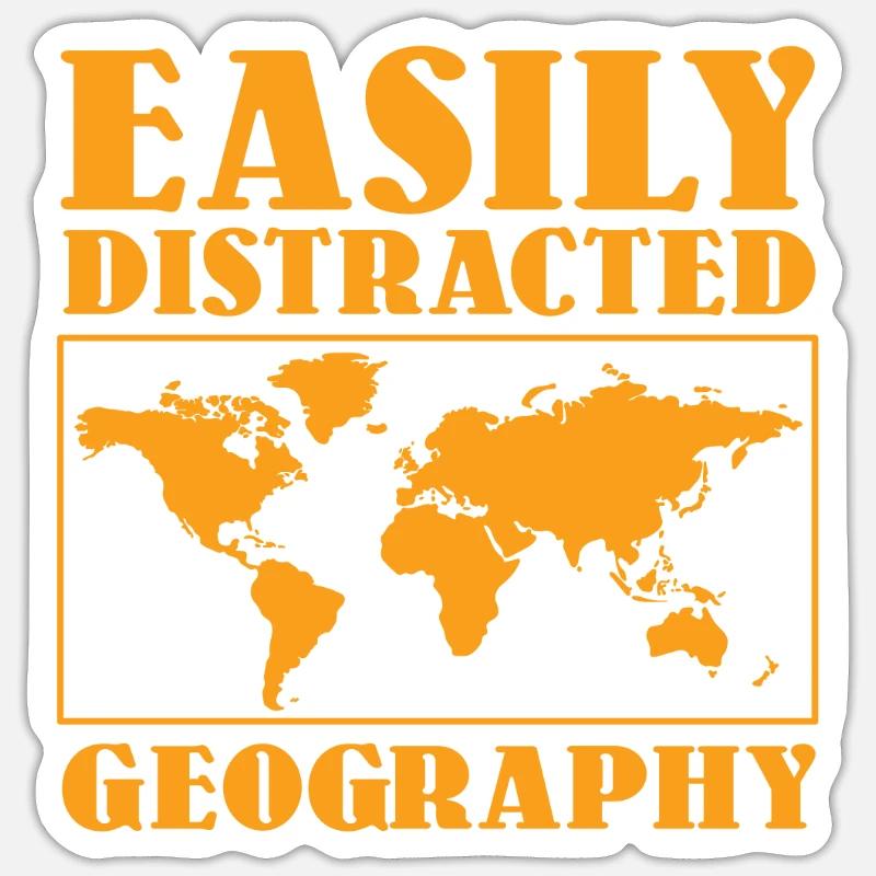 Funny Geography Map Design - Sticker size S (10 x 10 cm) - white matte