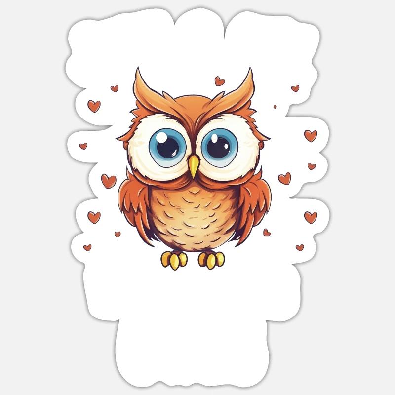 Eule Vogel Tier Eulen - Sticker Größe S (10 x 10 cm) - Mattweiß