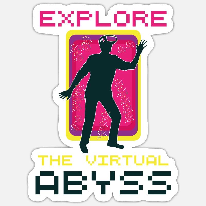 VR Brille Virtual Reality Gaming - Sticker Größe S (10 x 10 cm) - Mattweiß
