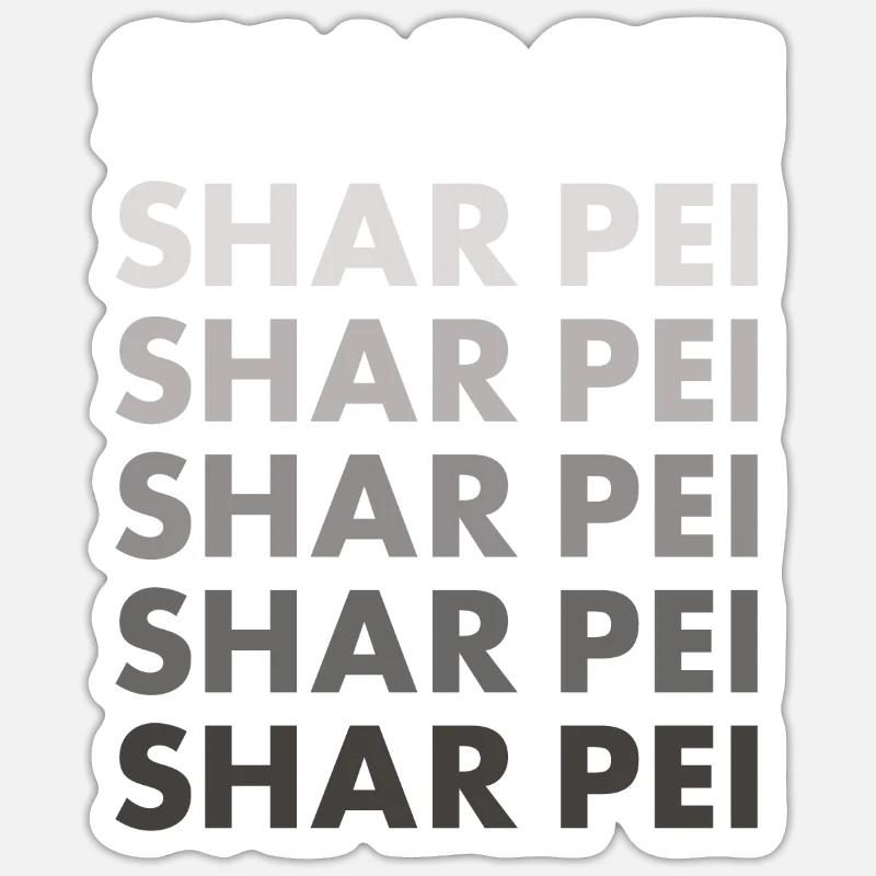 Shar Pei - Sticker taille S (10 x 10 cm) - blanc mat