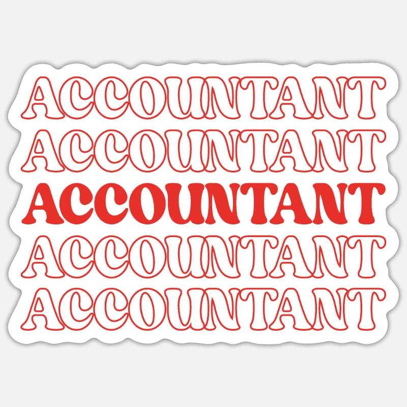 Comptable Comptable Comptable Finance Statistiques Données Sticker taille S (10 x 10 cm)