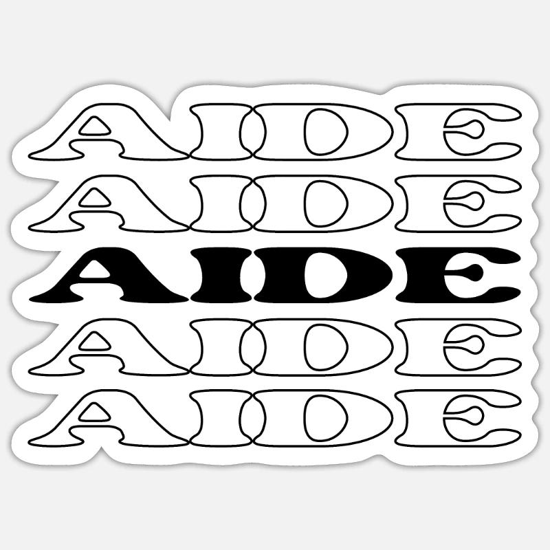 Aide Assistant Assistant Conseiller Appréciation Citations Sticker taille S (10 x 10 cm)