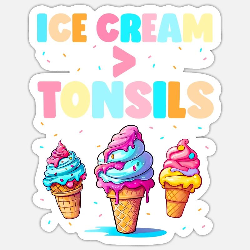Tonsillectomy, recovery, tonsillectomy - Sticker size S (10 x 10 cm) - white matte